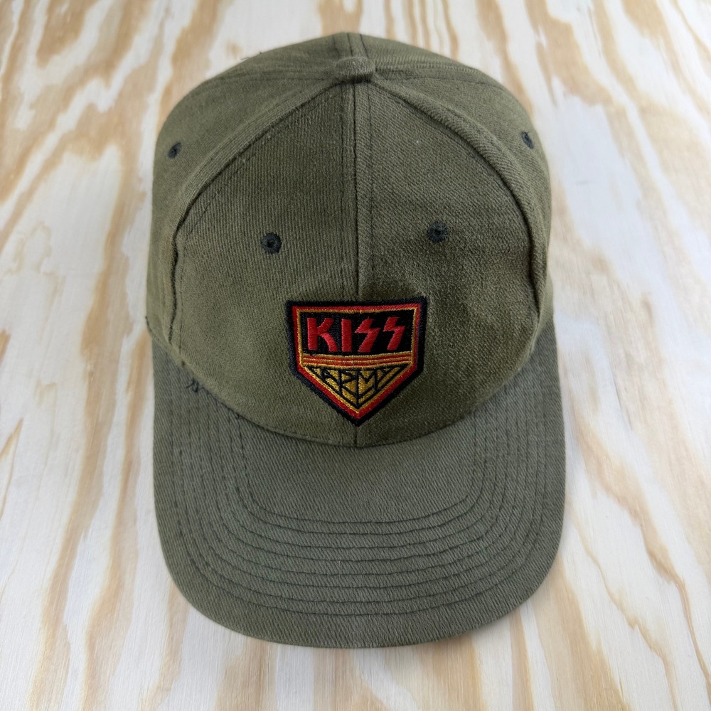 Vintage Kiss Army Snapback Hat Head To Toe Olive Green Band Baseball Cap